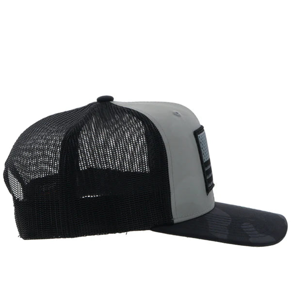 Hooey "Liberty Roper" Trucker Hat in Grey & Black Camo