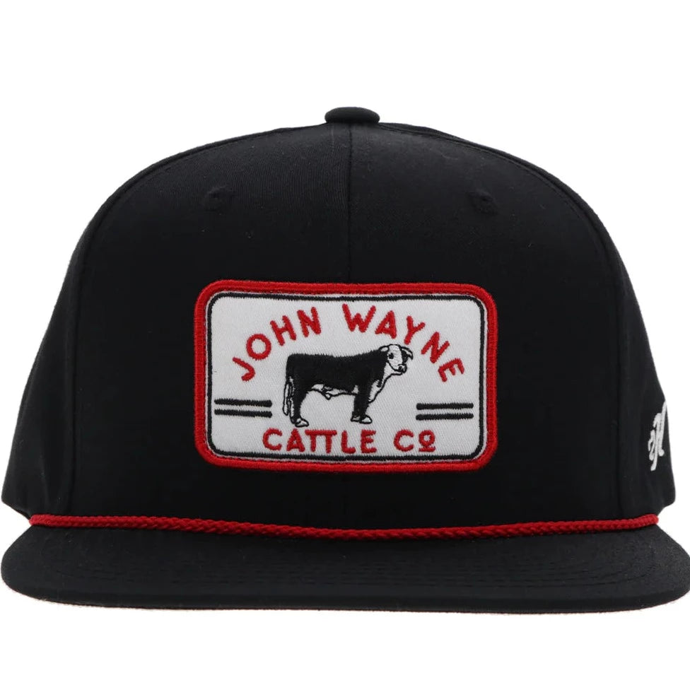 Hooey "John Wayne Cattle Co" Rope Trucker Hat in Black