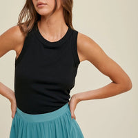 Women's Crew Neck Ribbed Knit Tank Top (Available in 3 Color Options!)