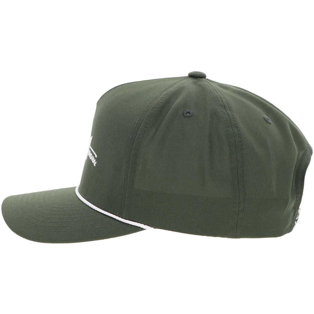 Hooey "Mark Out" Green with White Stitching Hat