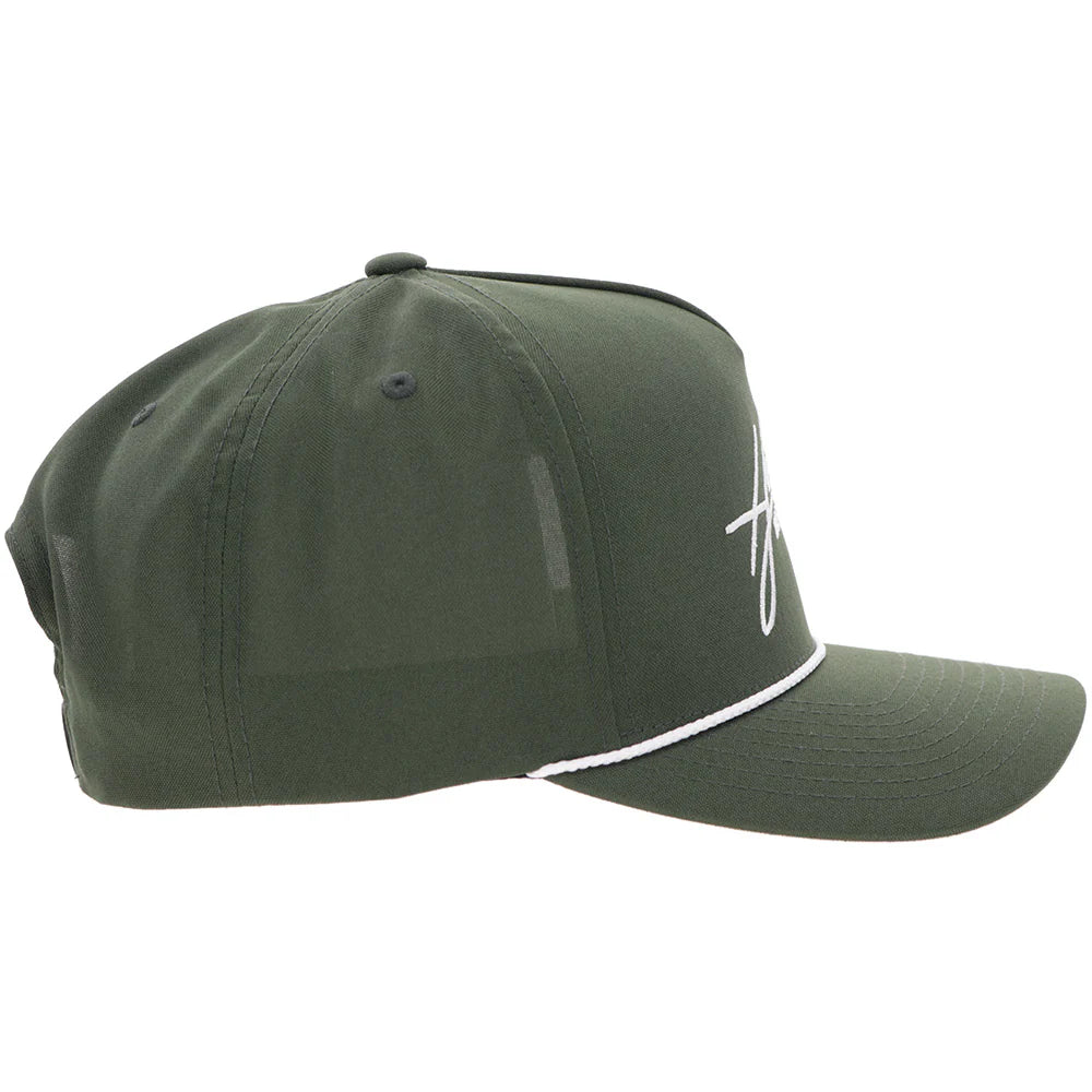 Hooey "Mark Out" Green with White Stitching Hat