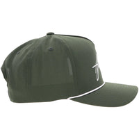 Hooey "Mark Out" Green with White Stitching Hat