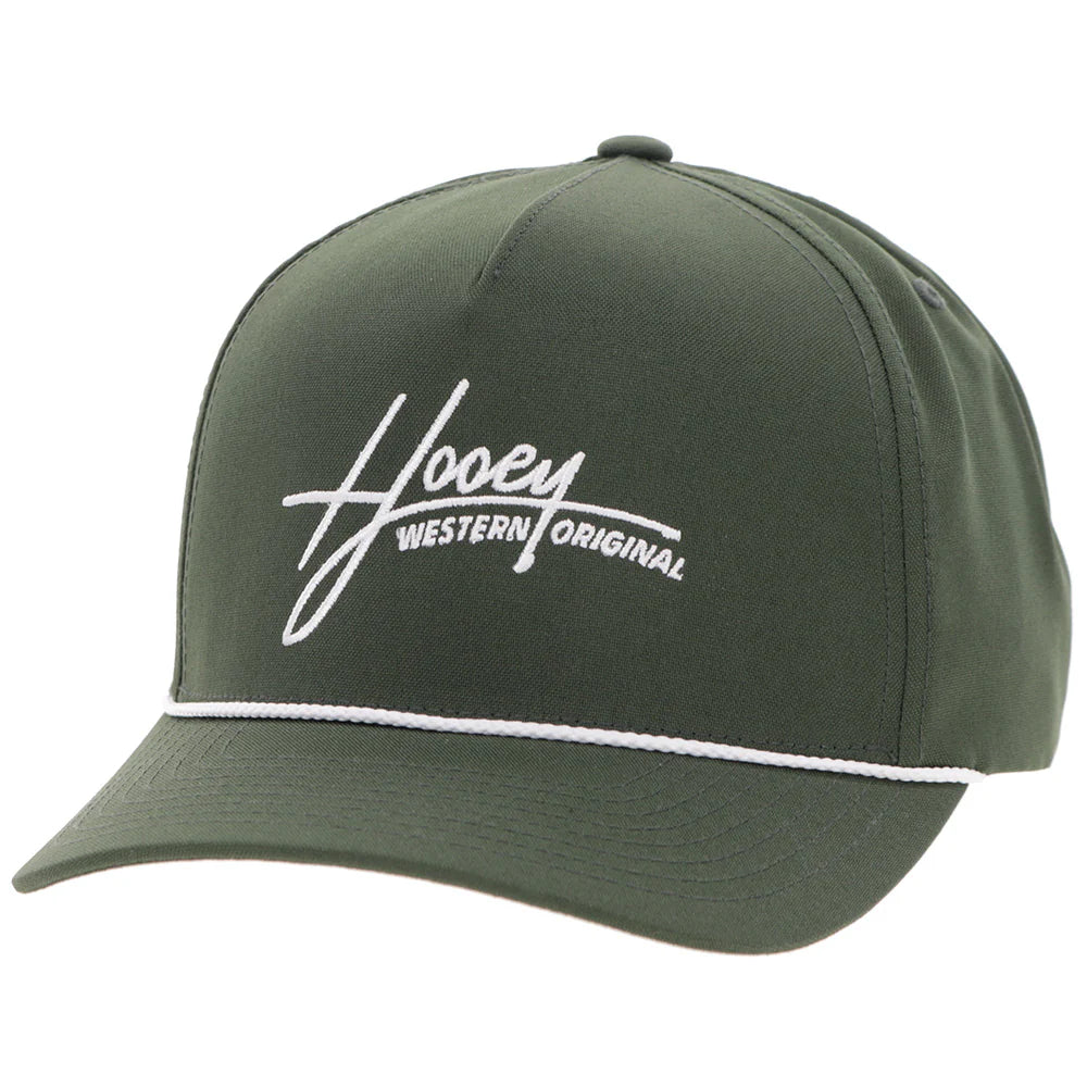 Hooey "Mark Out" Green with White Stitching Hat