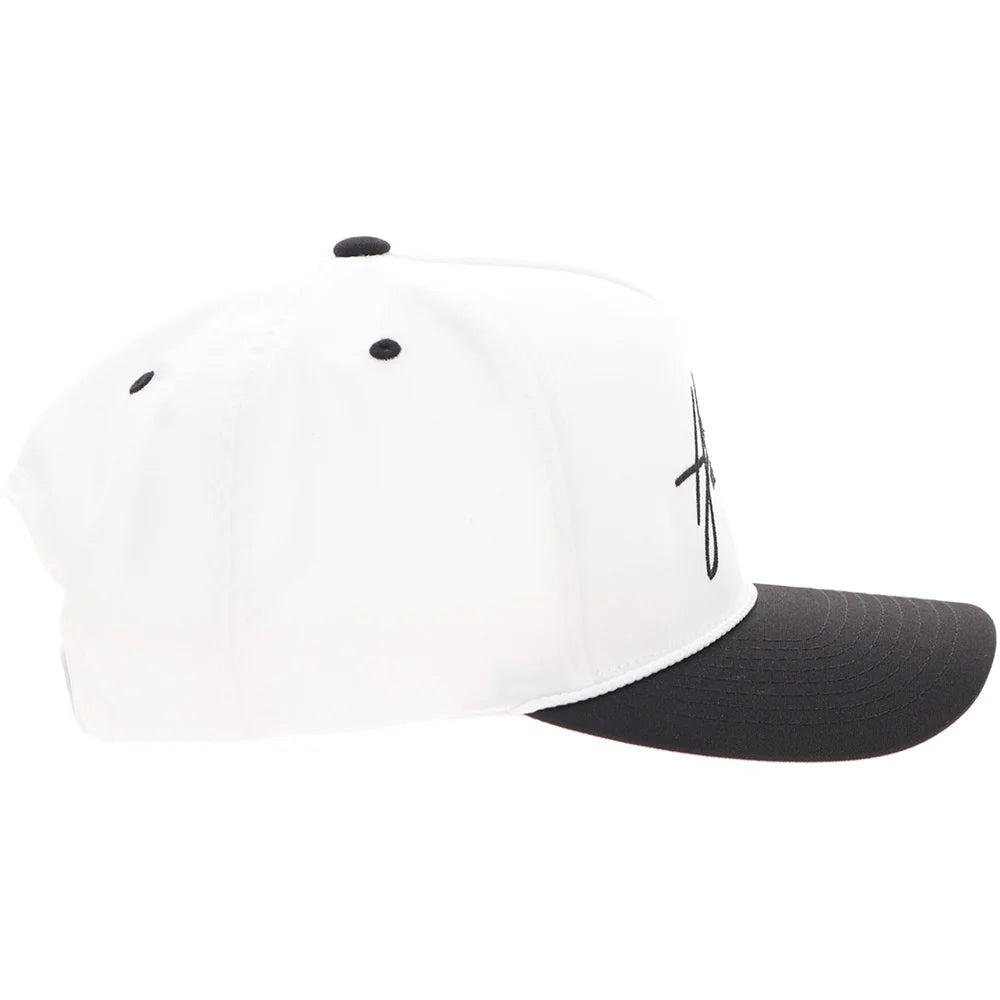 Hooey "Mark Out" White with Black Stitching Hat
