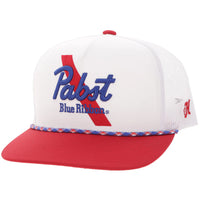 Hooey "Pabst Blue Ribbon" White with Red Hat