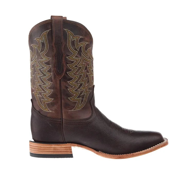 Tony Lama Men's 11" Alfredo Western Boot in Brown American Bison