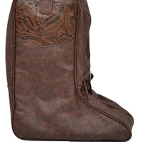 3D Belt Co. Floral Embossed Boot Bag in Brown