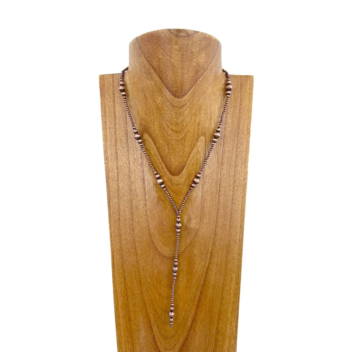 20" Navajo Inspired Copper Bead Lariat Necklace