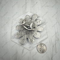 Orange Stone Flower Cluster Statement Ring