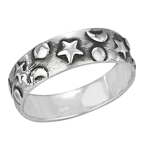 Celestial Band Sterling Silver Ring