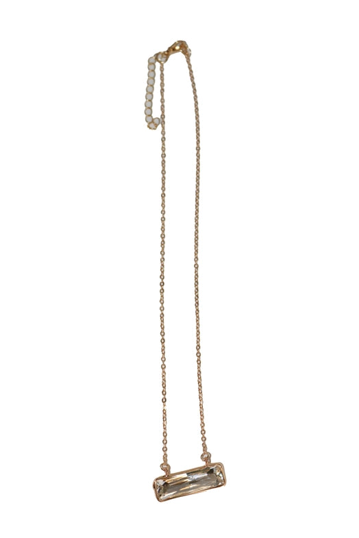 West & Co. Rhinestone Bar Gold Chain Necklace