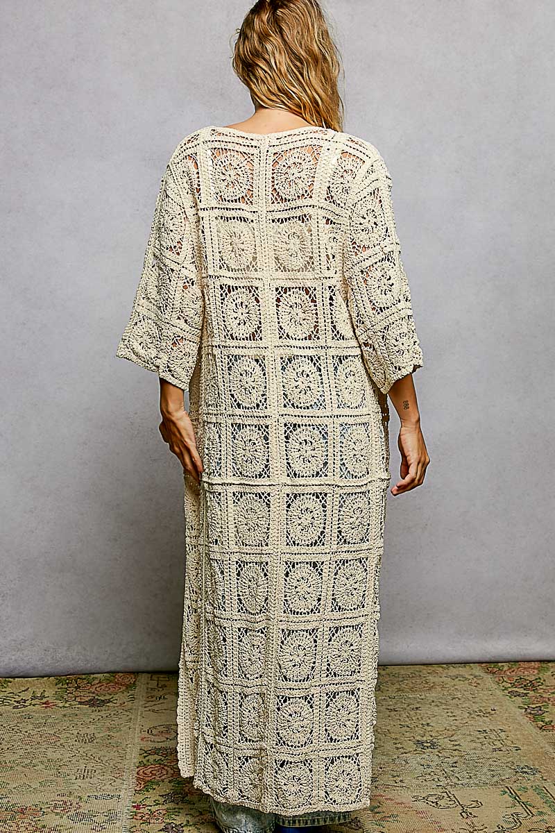 Women's Front Tie Crochet Duster