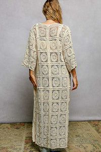 Women's Front Tie Crochet Duster