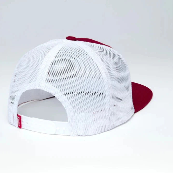 Kimes Ranch Roy Trucker Cap in Red & White