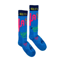 Lucky Chuck Women's Blue Cactus Alley Logo Performance Socks