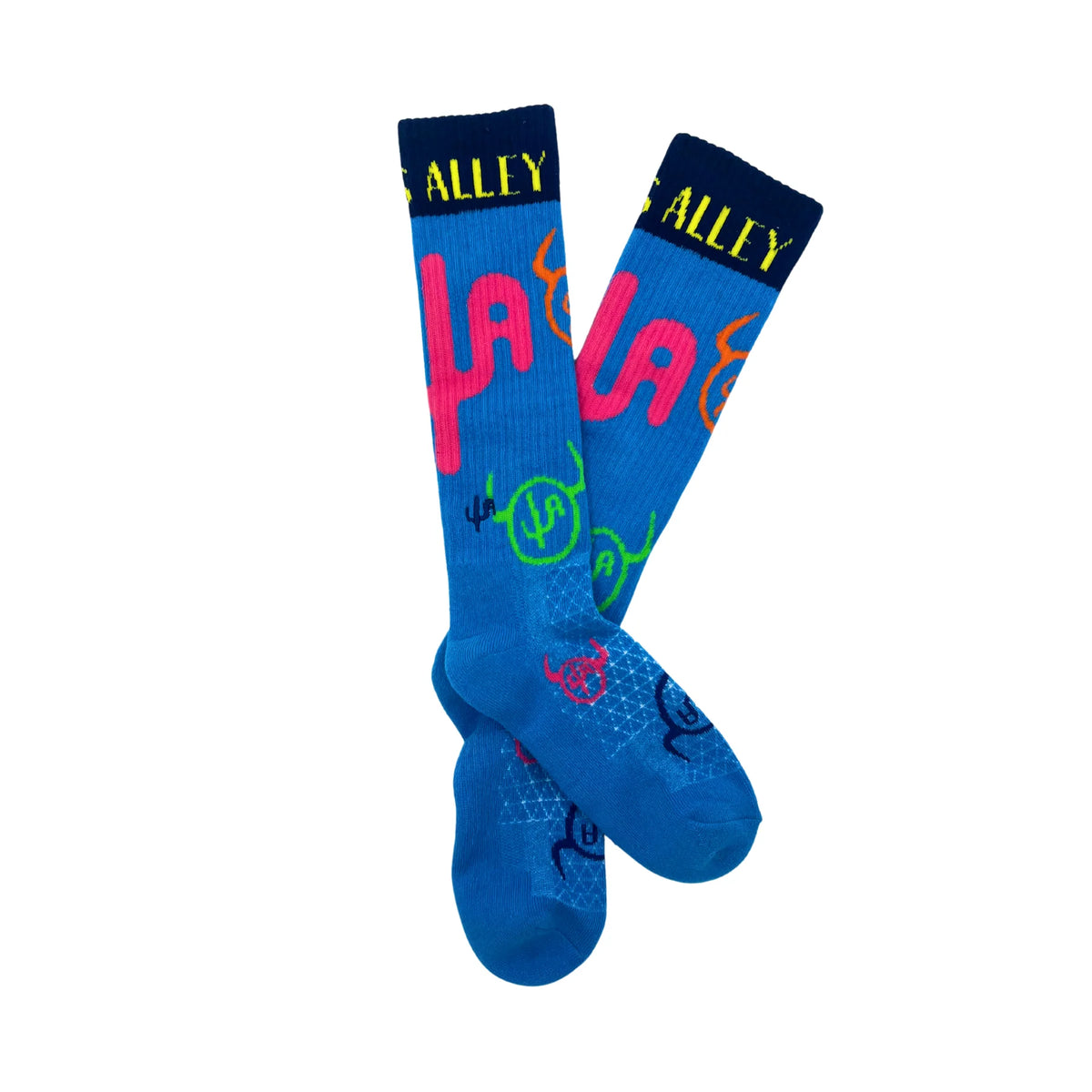 Lucky Chuck Women's Blue Cactus Alley Logo Performance Socks