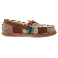 Twister Men's Milo Moccasin Slippers in Tan & Blue Aztec