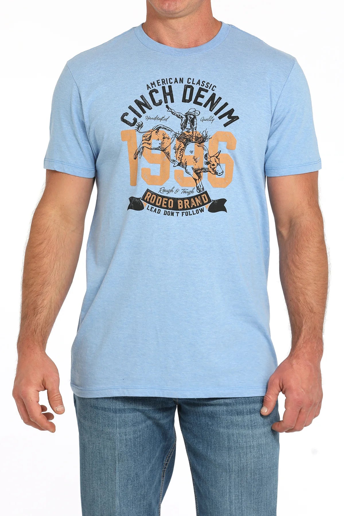 Cinch Men's Rodeo Brand Graphic Logo T-Shirt in Light Blue