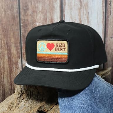 Red Dirt Hat Co. "Peace Love RDHC" Rope Hat in Black