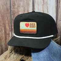 Red Dirt Hat Co. "Peace Love RDHC" Rope Hat in Black