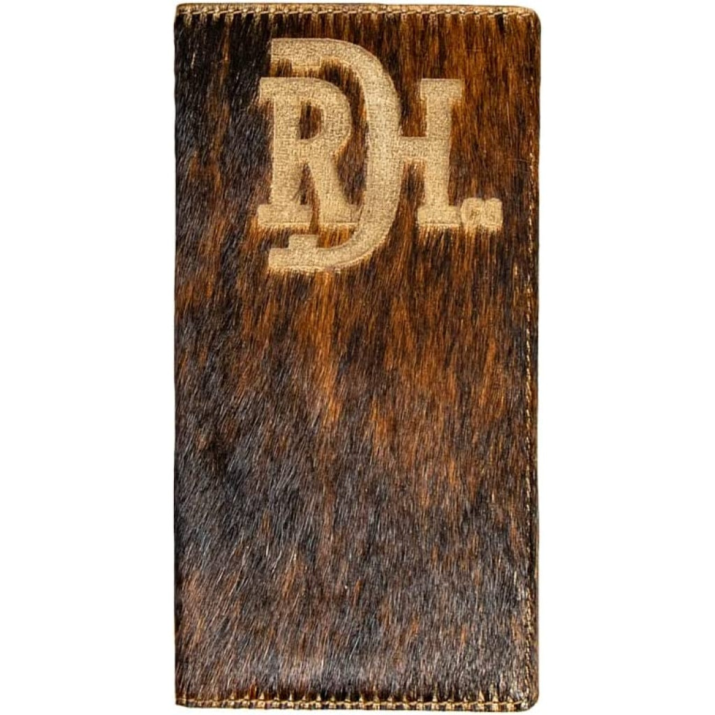 Red Dirt Hat Co. Logo Natural Brindle Hair On Leather Rodeo Wallet