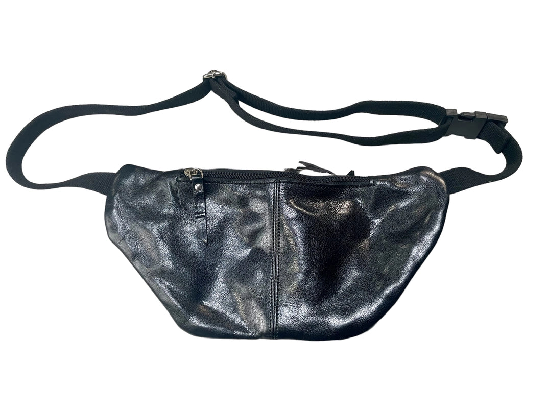 Vintage Cowhide Fanny Pack Sling in Black