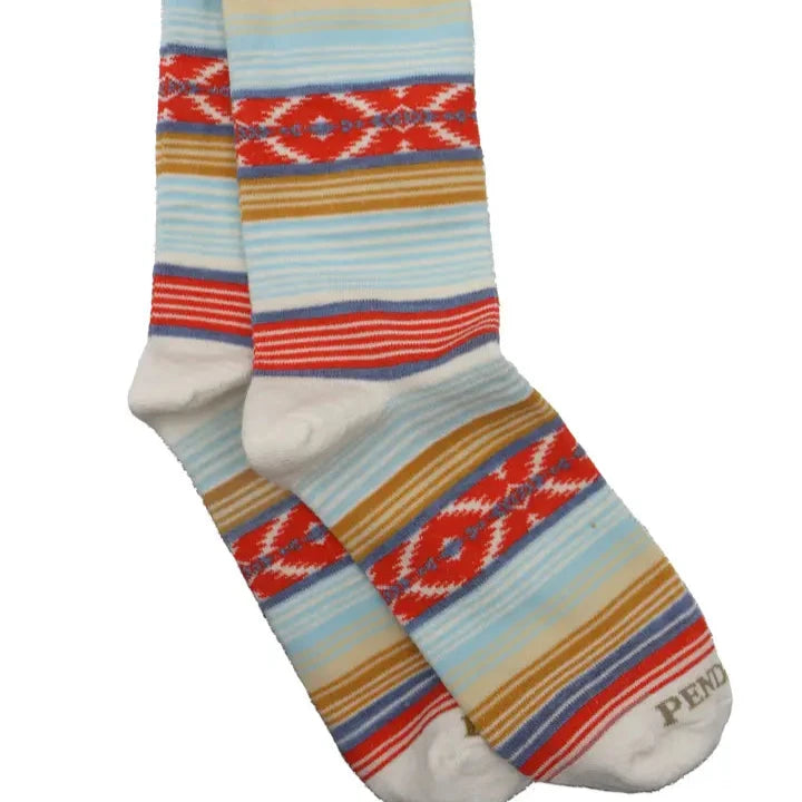 Pendleton Coral Multi Beacon Serape Crew Socks