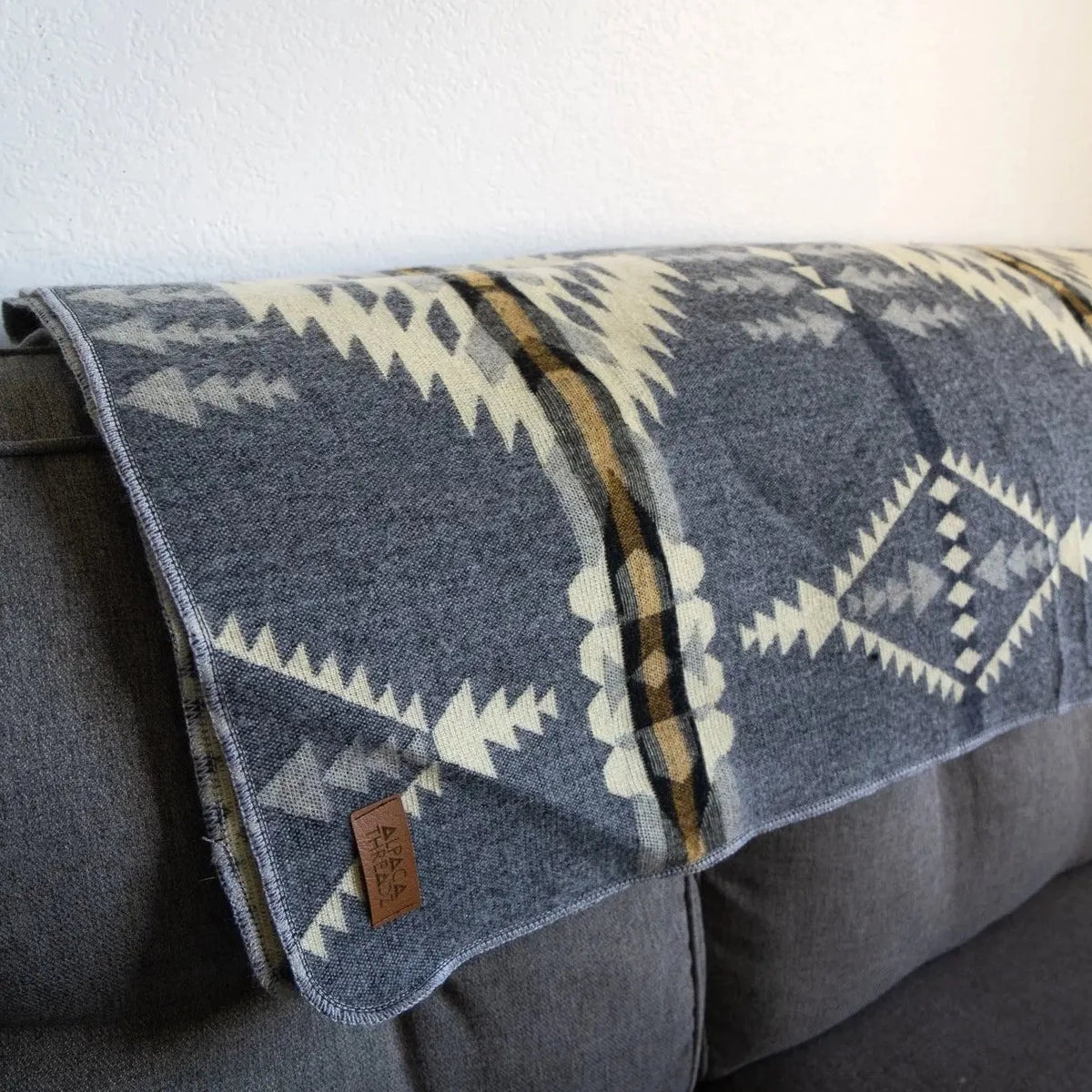 Andean Alpaca Wool Blanket-Cloud