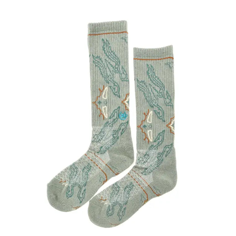 Fringe Scarves Collection by Lucky Chuck Women's Tucumcari Dusty Sage Performance Socks