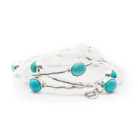 West & Co. 3-Piece Burnished Silver & Oval Turquoise Bangles