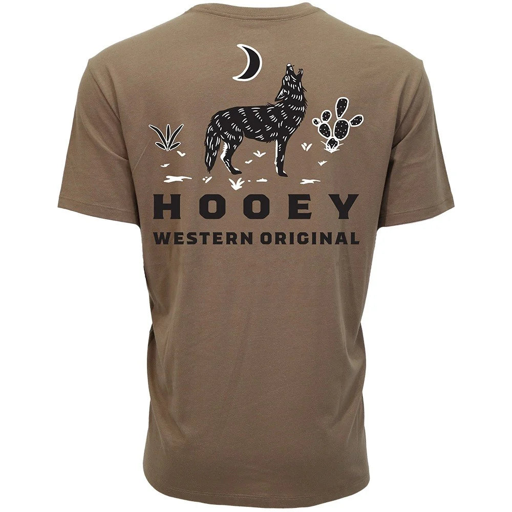 Hooey Men's Coyote Graphic Tee in Shitake Brown