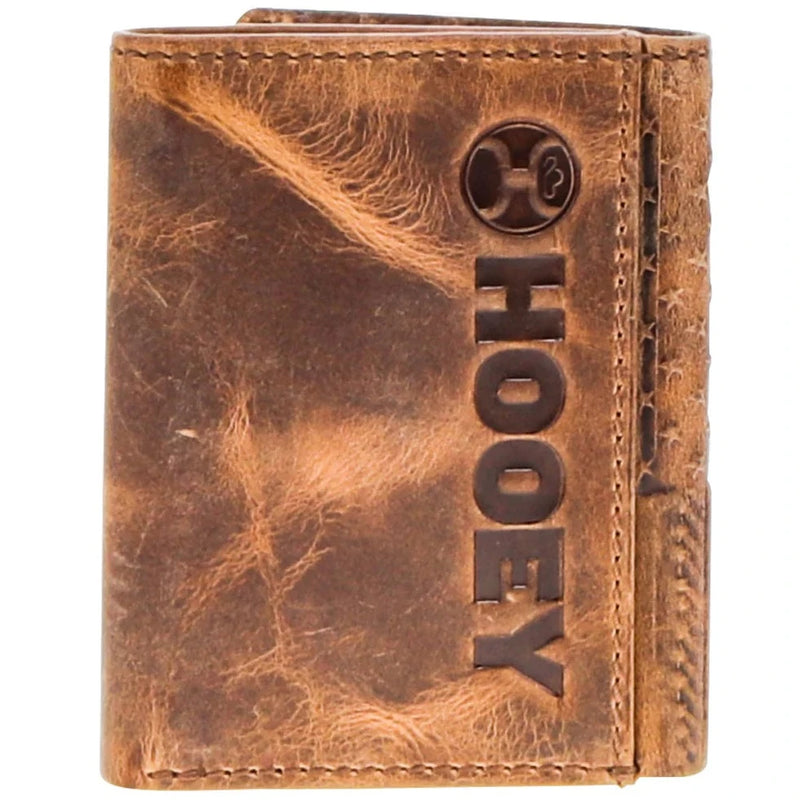 Hooey "Liberty Roper" Embossed Flag Leather Trifold Wallet