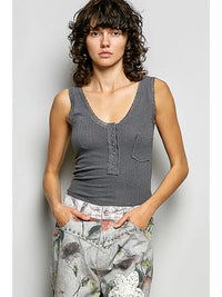 Women's Ribbed Knit V-Neck Tank (Three Colors)