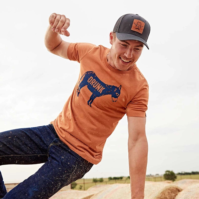 Cowboy Cool "Drunk A$$" Graphic Tee in Heather Autumn