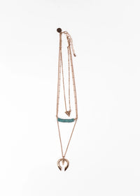 West & Co. Burnished Gold Layered Turquoise & Naja Multi-Chain Necklace