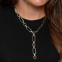 West & Co. 17" Silver Chunky Link Chain Lariat Necklace