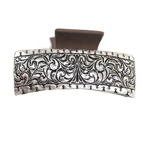 3.5" Etched Metal Plate Western Claw Clip