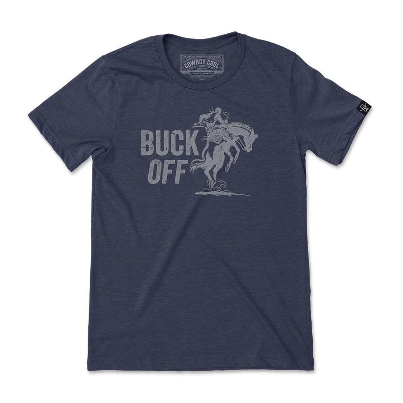 Cowboy Cool "Buck Off" Graphic Tee in Midnight Navy