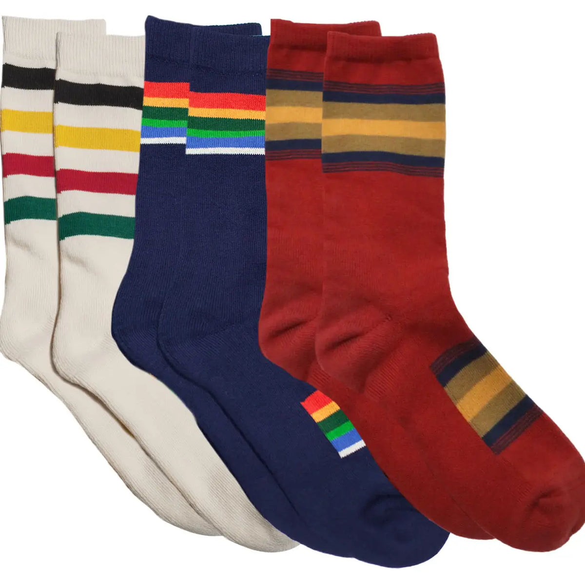 Pendleton National Park Crew Socks -3 Pack (Natural/Navy/Red)