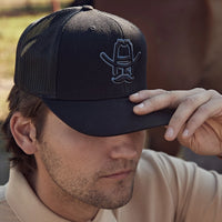 Cowboy Cool "Blackout" Trucker Hat in Black