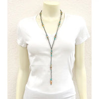 31" Handmade Navajo Inspired Gemstone Lariat Necklace