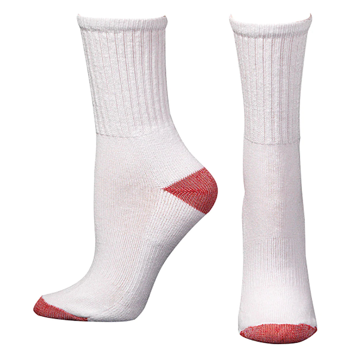 Boot Doctor Kid's White W/ Red Crew Socks - 2 Pair
