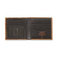 Ariat Men's Cross Stitch Patch Brown Bifold Leather Wallet