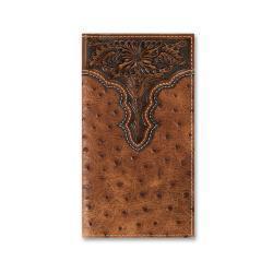 Ariat Men's Ostrich Floral Embossed Rodeo Wallet