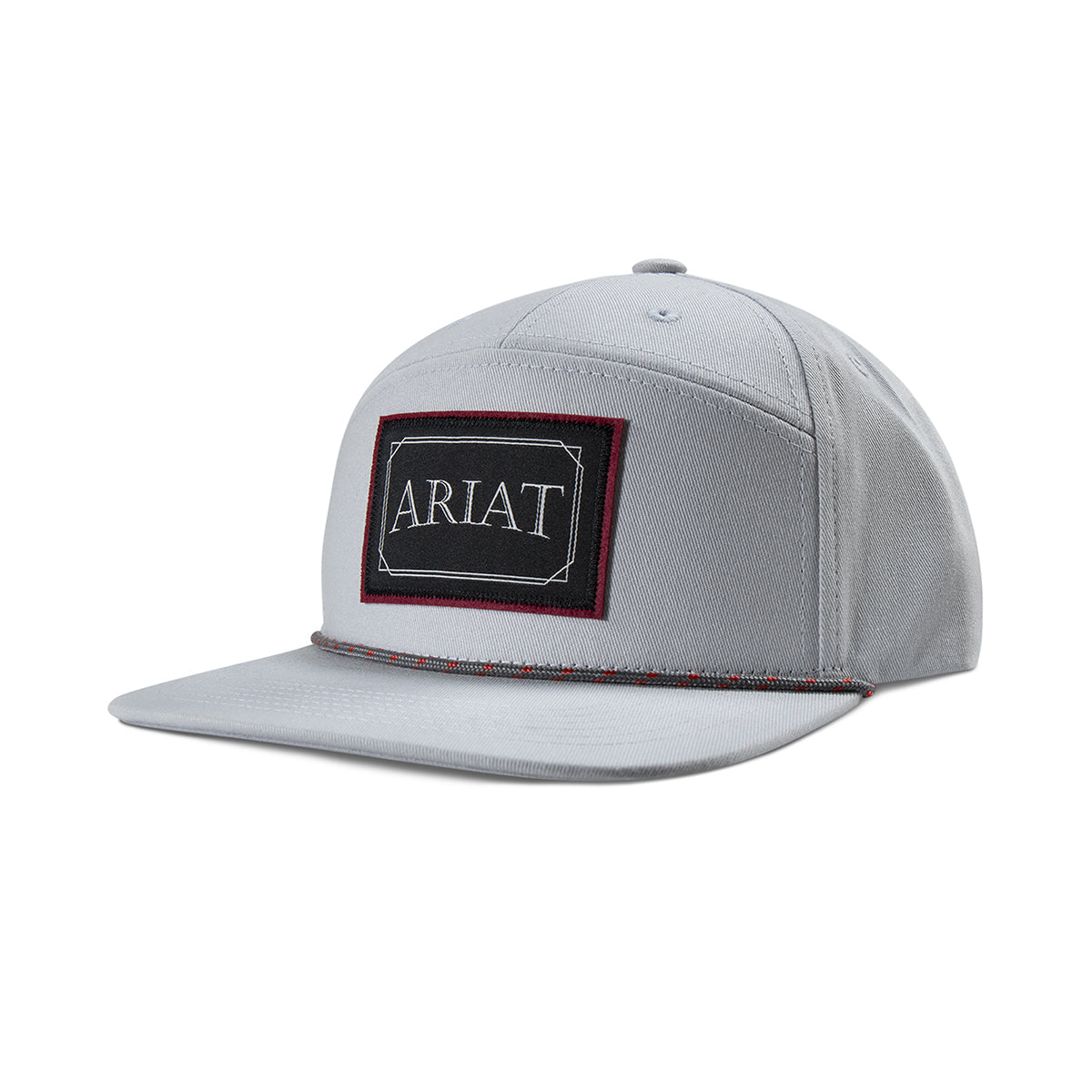 Ariat Men's Ariat Patch 7 Panel Snap Back Hat in Grey