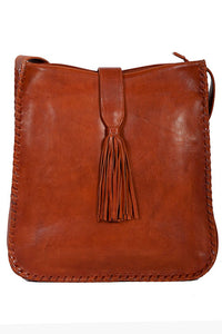 Scully Leather Whip Stitch Large Crossbody Bag