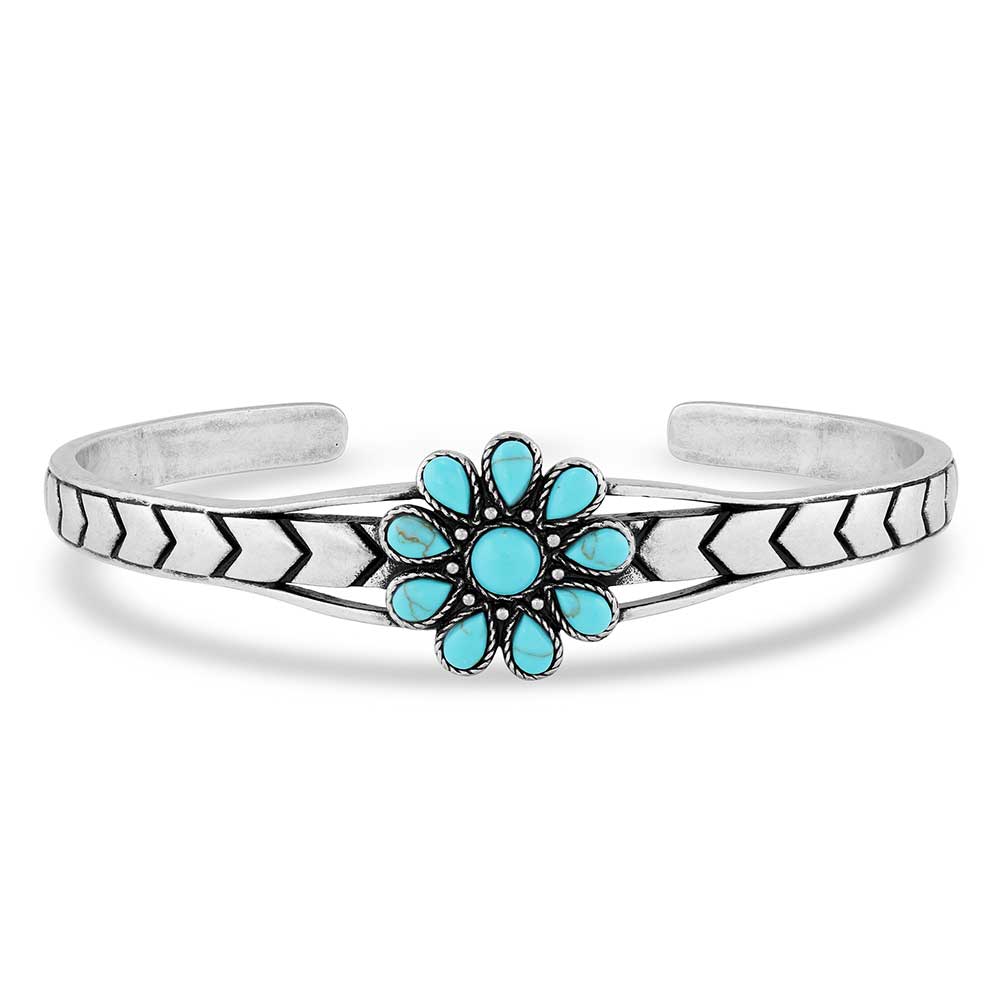 Montana Silversmiths Blue Sunflower Turquoise Cuff Bracelet