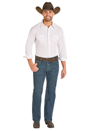 Rock & Roll Denim Men's Double Barrel Straight Leg Bootcut Jeans in Dark Wash