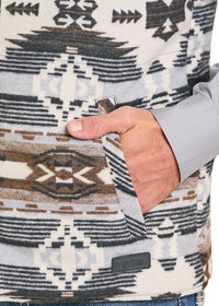 Rock & Roll Denim by Panhandle Slim Men's Aztec Reversible Vest in Grey