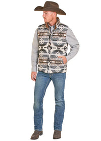 Rock & Roll Denim by Panhandle Slim Men's Aztec Reversible Vest in Grey